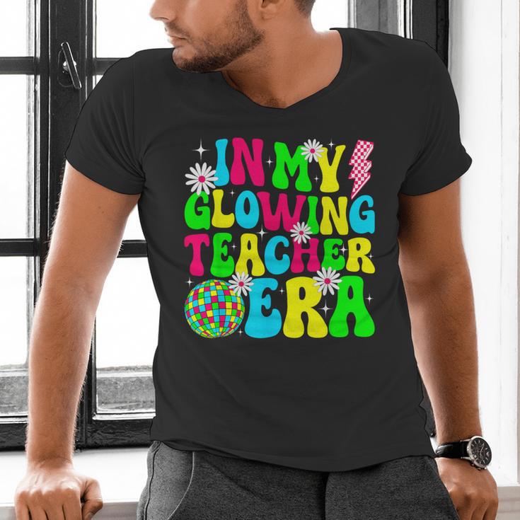 Retro Groovy In My Glowing Teacher Era Happy Teacher's Day Men's V-Neck T-Shirt, Groovy Teacher Shirts, gift for family, gift for coworker Retro Groovy In My Glowing Teacher Era Happy Teacher's Day Men's V-Neck T-Shirt, Groovy Teacher Shirts, gift for family, gift for coworker