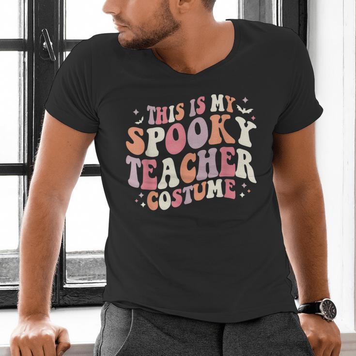 Retro Halloween This Is My Spooky School Teacher Costume Men's V-Neck T-Shirt, gift for family, gift for coworker Retro Halloween This Is My Spooky School Teacher Costume Men's V-Neck T-Shirt, gift for family, gift for coworker