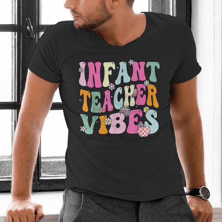 Retro Infant Teacher Vibes Women Daycare Teacher Men's V-Neck T-Shirt, gift for family, gift for coworker