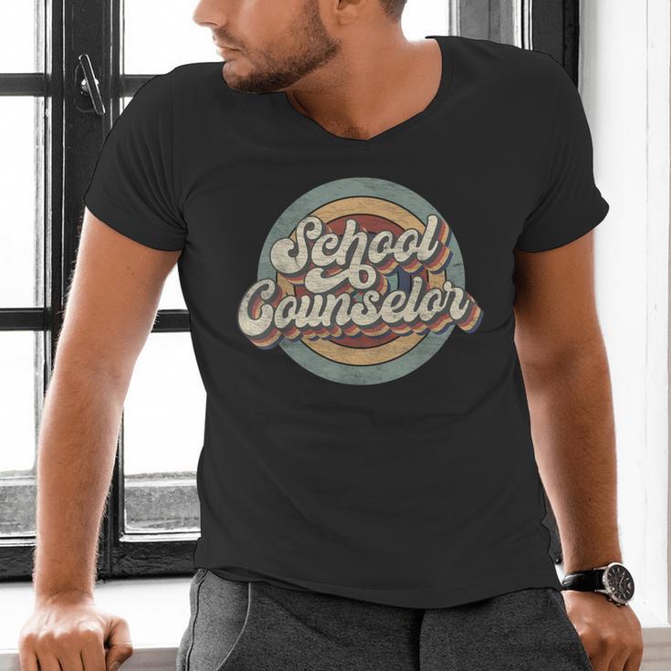 Retro School Counselor Back To School Teacher Squad Crew Men's V-Neck T-Shirt, gift for family, gift for coworker Retro School Counselor Back To School Teacher Squad Crew Men's V-Neck T-Shirt, gift for family, gift for coworker