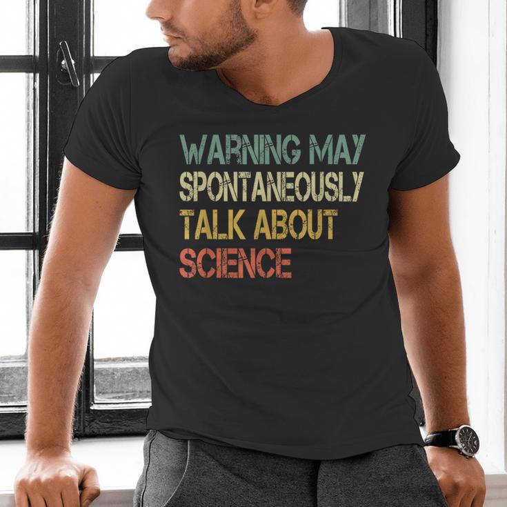 Retro Scientist Warning May Talk About Science Teacher Men's V-Neck T-Shirt, Science Teacher Shirts, gift for family, gift for coworker Retro Scientist Warning May Talk About Science Teacher Men's V-Neck T-Shirt, Science Teacher Shirts, gift for family, gift for coworker