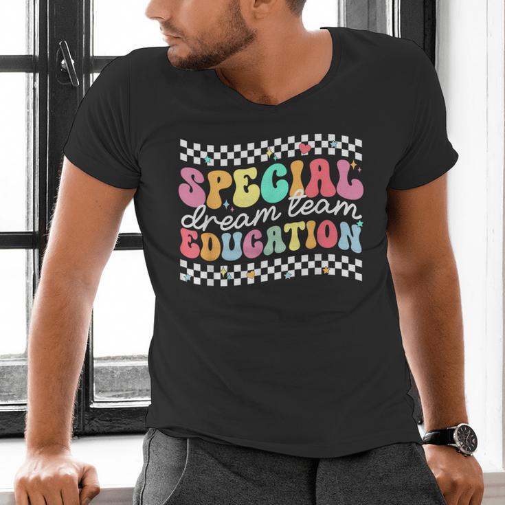 Retro Special Education Squad Groovy Dream Team SPED Teacher Men's V-Neck T-Shirt, Groovy Teacher Shirts, gift for family, gift for coworker Retro Special Education Squad Groovy Dream Team SPED Teacher Men's V-Neck T-Shirt, Groovy Teacher Shirts, gift for family, gift for coworker