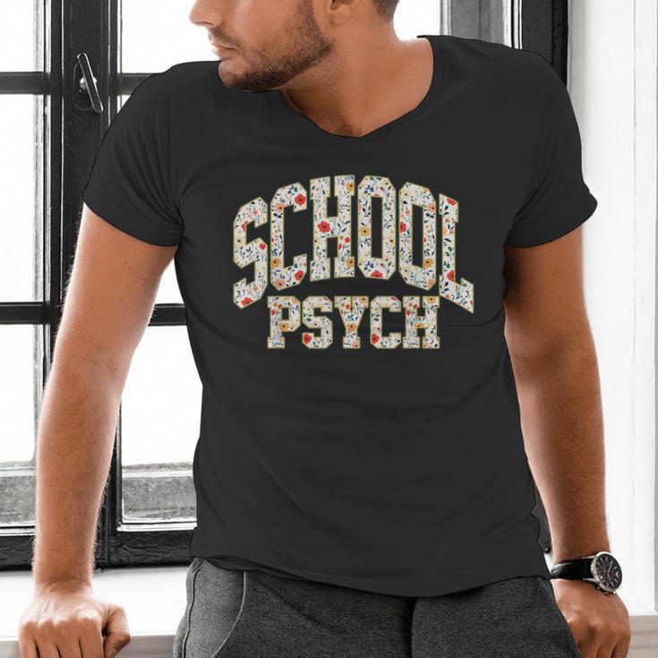 Retro Wildflower School Psych Teacher School Psychologist Men's V-Neck T-Shirt, gift for family, gift for coworker Retro Wildflower School Psych Teacher School Psychologist Men's V-Neck T-Shirt, gift for family, gift for coworker
