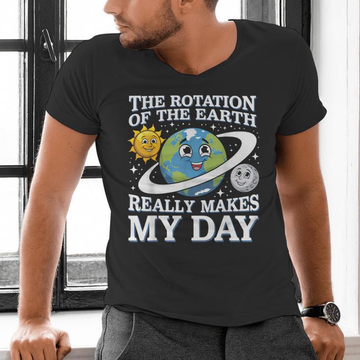 Rotation Of Earth Science Teacher Earth Day Men Women Men's V-Neck T-Shirt, Science Teacher Shirts, gift for family, gift for coworker