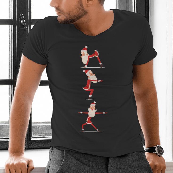 Santa Yoga Poses For Yogi Teacher Christmas Yoga Poses Men's V-Neck T-Shirt, gift for family, gift for coworker Santa Yoga Poses For Yogi Teacher Christmas Yoga Poses Men's V-Neck T-Shirt, gift for family, gift for coworker