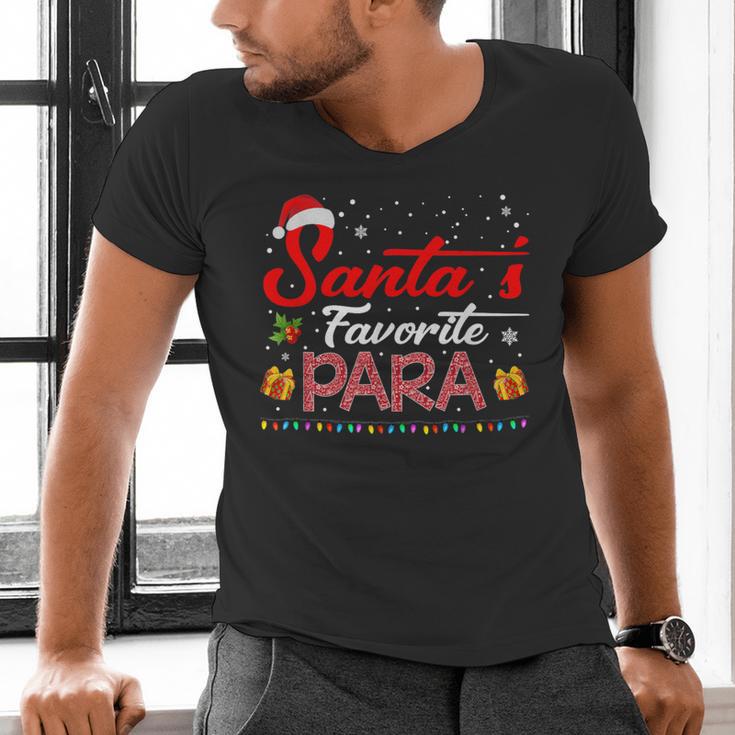 Santa's Favorite Para Christmas Paraprofessional Teacher Men's V-Neck T-Shirt, gift for family, gift for coworker Santa's Favorite Para Christmas Paraprofessional Teacher Men's V-Neck T-Shirt, gift for family, gift for coworker