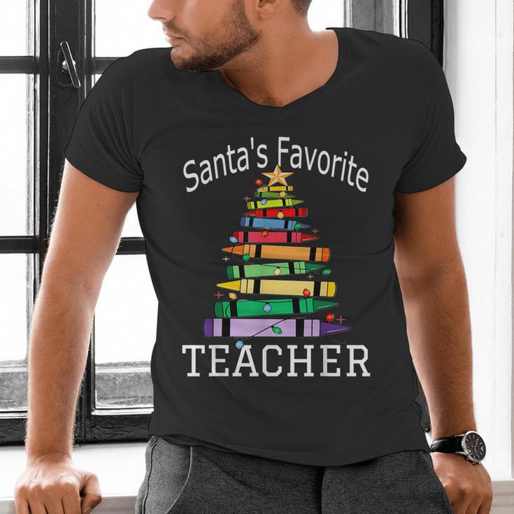 Santa's Favorite Teacher Idea For Christmas Teachers Men's V-Neck T-Shirt, gift for family, gift for coworker Santa's Favorite Teacher Idea For Christmas Teachers Men's V-Neck T-Shirt, gift for family, gift for coworker