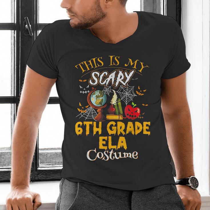 This Is My Scary 6th Grade ELA Costume Teacher Men Women Men's V-Neck T-Shirt, gift for family, gift for coworker This Is My Scary 6th Grade ELA Costume Teacher Men Women Men's V-Neck T-Shirt, gift for family, gift for coworker