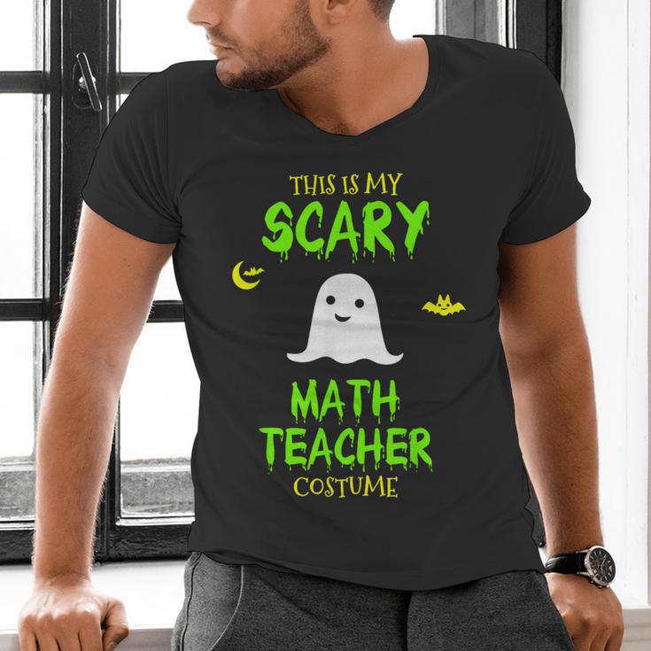 Scary Math Teacher Costume Halloween Lazy Easy Christmas Men's V-Neck T-Shirt, gift for family, gift for coworker