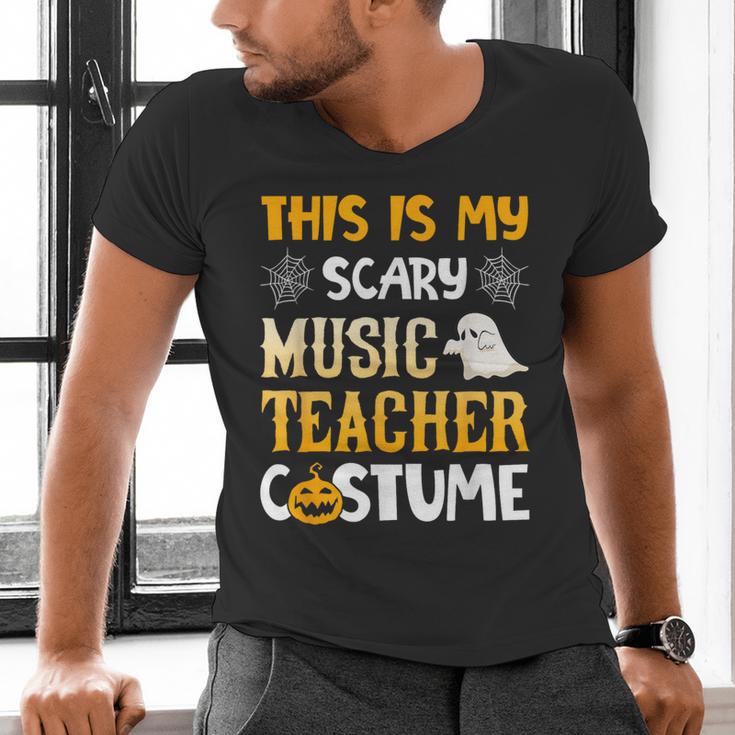 This Is My Scary Music Teacher Halloween Costumes Pajama Men's V-Neck T-Shirt, gift for family, gift for coworker