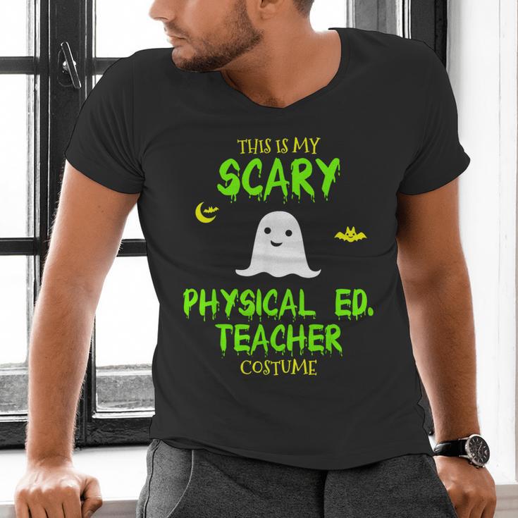 Scary Physical Education Ed Teacher Costume Halloween Easy Men's V-Neck T-Shirt, gift for family, gift for coworker
