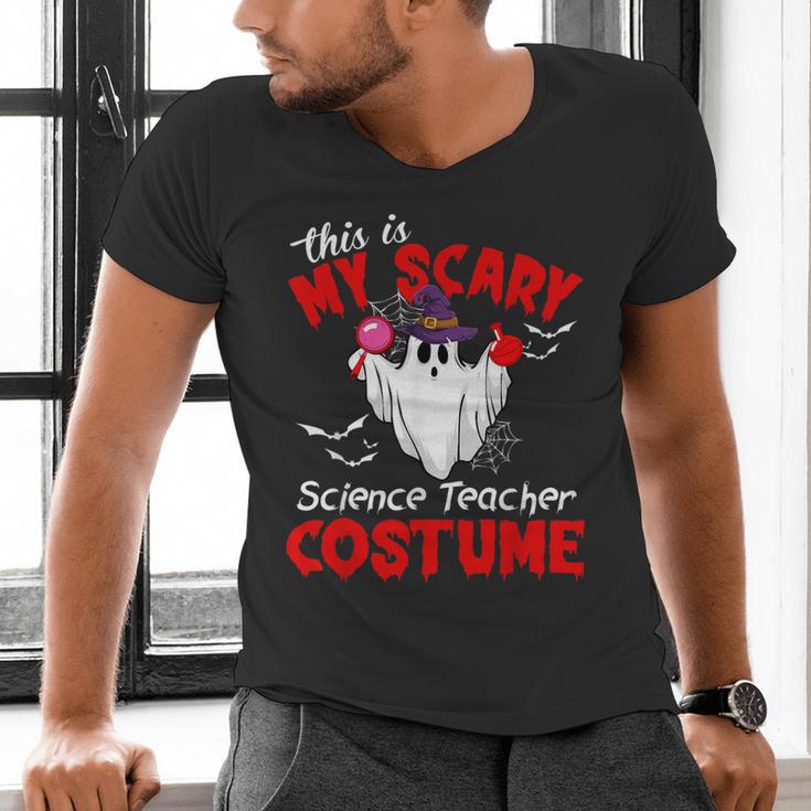 This Is My Scary Science Teacher Costume Ghost Halloween Men's V-Neck T-Shirt, Science Teacher Shirts, gift for family, gift for coworker This Is My Scary Science Teacher Costume Ghost Halloween Men's V-Neck T-Shirt, Science Teacher Shirts, gift for family, gift for coworker