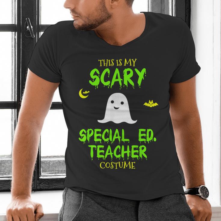 Scary Special Education Ed Teacher Costume Halloween Easy Men's V-Neck T-Shirt, gift for family, gift for coworker Scary Special Education Ed Teacher Costume Halloween Easy Men's V-Neck T-Shirt, gift for family, gift for coworker