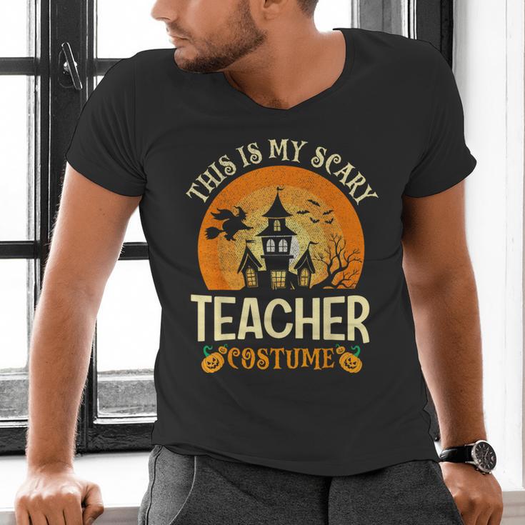 This Is My Scary Teacher Costume Halloween Men's V-Neck T-Shirt, gift for family, gift for coworker This Is My Scary Teacher Costume Halloween Men's V-Neck T-Shirt, gift for family, gift for coworker