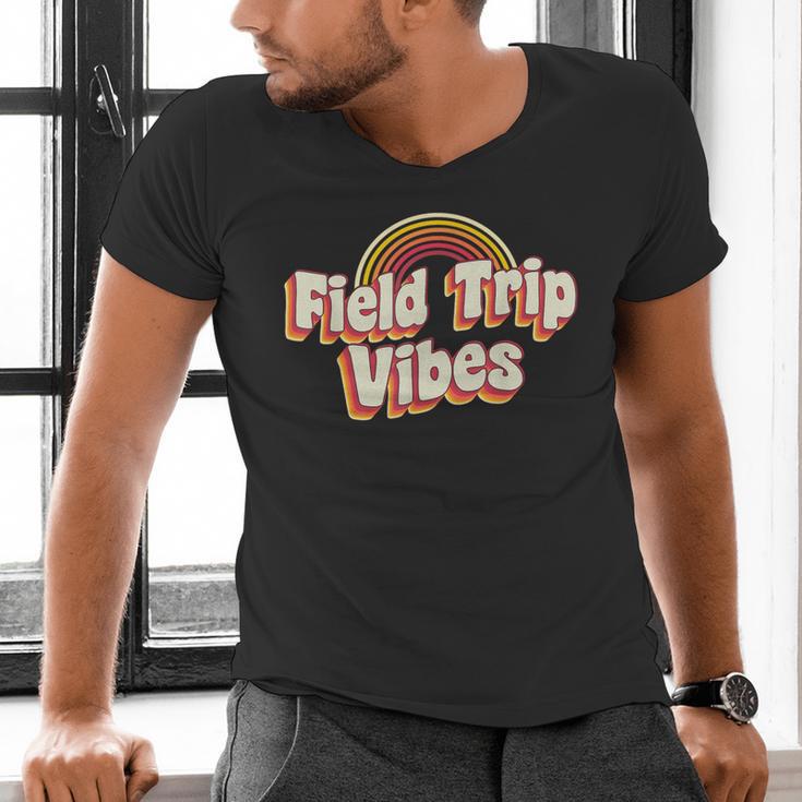 School Bus Trip Vibes Students Teachers Students Field Trip For Men Women Kids Men's V-Neck T-Shirt, gift for family, gift for coworker
