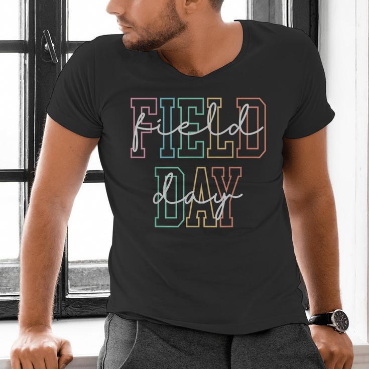 School Field Day Happy Field Day Tee Teacher Life Summer Men's V-Neck T-Shirt, gift for family, gift for coworker