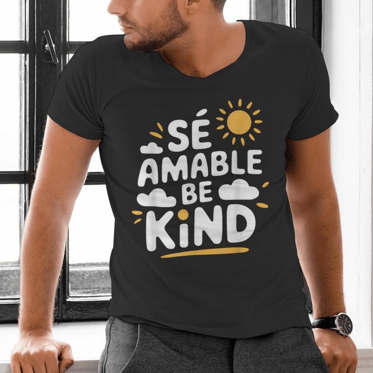 SÉ AMABLE Be Kind Bilingual Teacher Maestra Spanish Teacher Men's V-Neck T-Shirt, gift for family, gift for coworker SÉ AMABLE Be Kind Bilingual Teacher Maestra Spanish Teacher Men's V-Neck T-Shirt, gift for family, gift for coworker