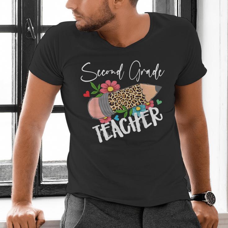 Second Grade Teacher Leopard Pencil 2nd Grade Women Teacher Men's V-Neck T-Shirt, 2nd Grade Teacher Shirts, gift for family, gift for coworker Second Grade Teacher Leopard Pencil 2nd Grade Women Teacher Men's V-Neck T-Shirt, 2nd Grade Teacher Shirts, gift for family, gift for coworker