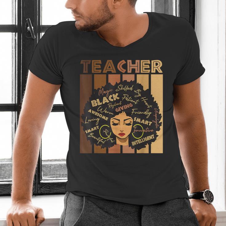 Smart Teacher Afro Girl Melanin African American Wowen Men's V-Neck T-Shirt, gift for family, gift for coworker