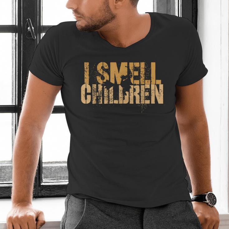 I SMELL CHILDREN Halloween Teacher Classroom I Teach Men's V-Neck T-Shirt, gift for family, gift for coworker