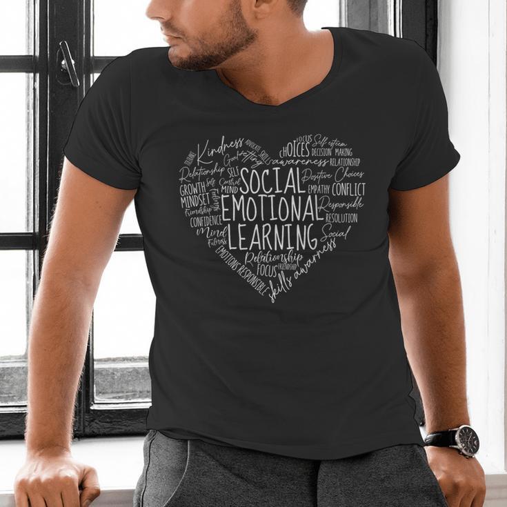 Social Emotional Learning Heart Counselor Teacher SEL Kind Men's V-Neck T-Shirt, gift for family, gift for coworker Social Emotional Learning Heart Counselor Teacher SEL Kind Men's V-Neck T-Shirt, gift for family, gift for coworker