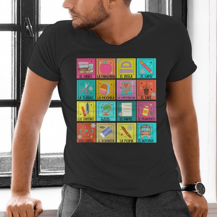 Spanish Teacher Back To School Maestra Dual Language Crew Men's V-Neck T-Shirt, gift for family, gift for coworker Spanish Teacher Back To School Maestra Dual Language Crew Men's V-Neck T-Shirt, gift for family, gift for coworker