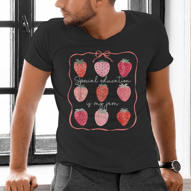 Special Education Is My Jam SPED Teacher Back To School Men's V-Neck T-Shirt, gift for family, gift for coworker