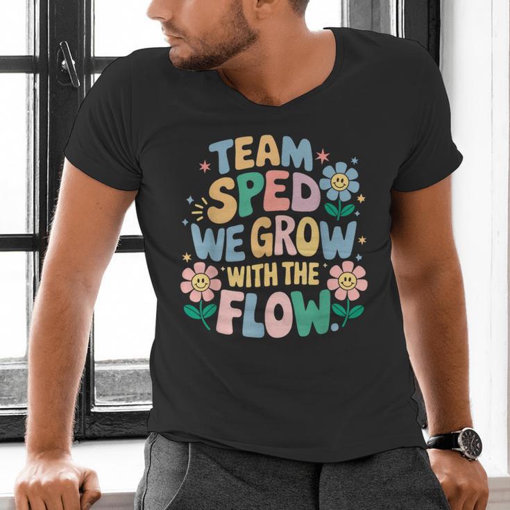 Special Education Teacher Team SPED Grow With The Flow Men's V-Neck T-Shirt, gift for family, gift for coworker Special Education Teacher Team SPED Grow With The Flow Men's V-Neck T-Shirt, gift for family, gift for coworker