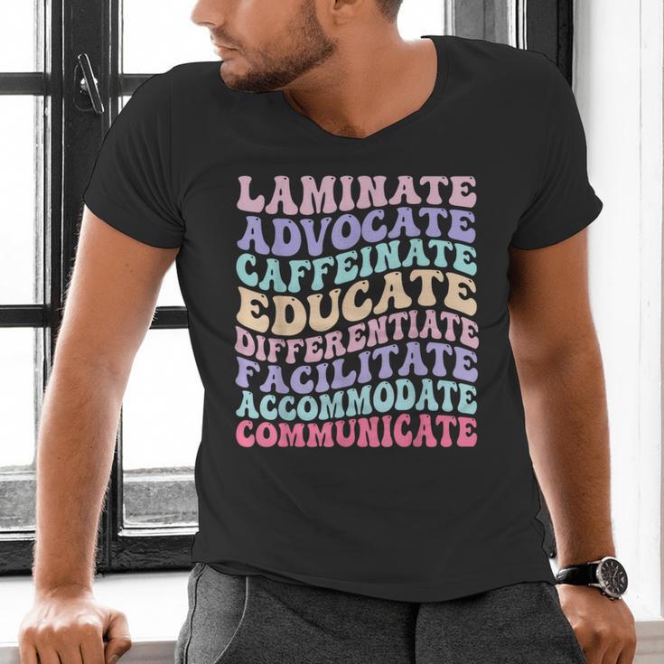 Sped Caffeinate Advocate Laminate Educate Teacher Men's V-Neck T-Shirt, gift for family, gift for coworker Sped Caffeinate Advocate Laminate Educate Teacher Men's V-Neck T-Shirt, gift for family, gift for coworker