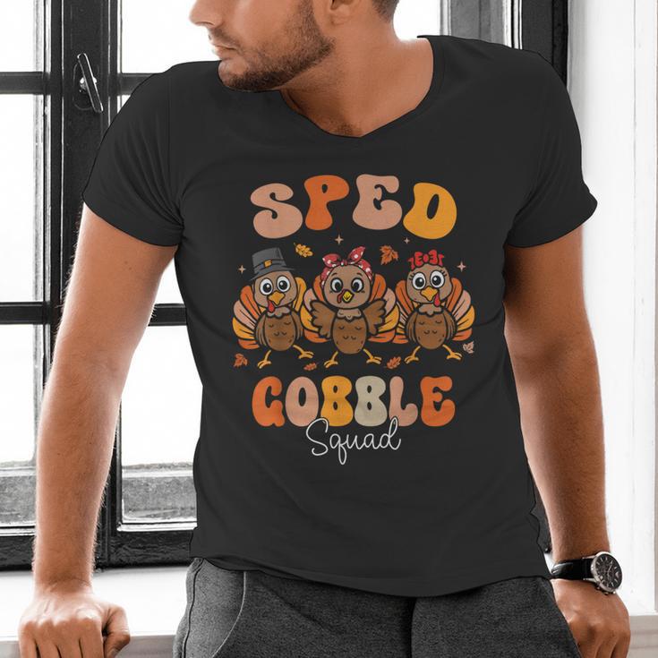 Sped Teacher Gobble Squad Thanksgiving Special Education Men's V-Neck T-Shirt, gift for family, gift for coworker Sped Teacher Gobble Squad Thanksgiving Special Education Men's V-Neck T-Shirt, gift for family, gift for coworker