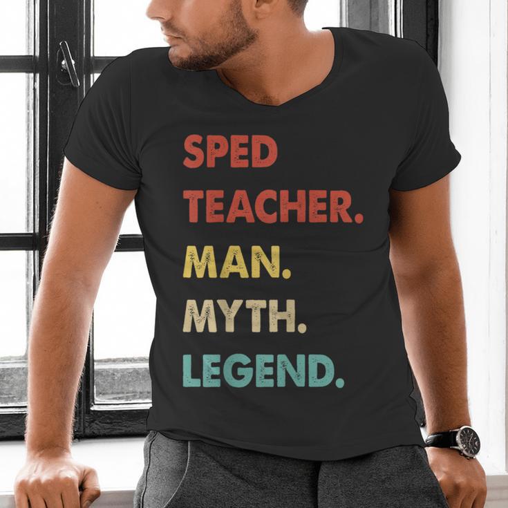 Sped Teacher Man Myth Legend Men's V-Neck T-Shirt, gift for family, gift for coworker Sped Teacher Man Myth Legend Men's V-Neck T-Shirt, gift for family, gift for coworker