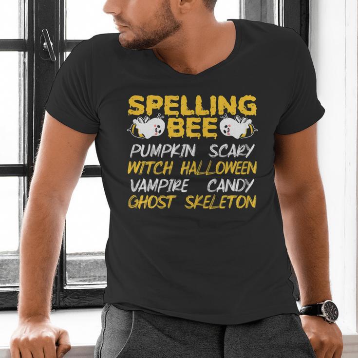 Spelling Bee Costume For a Halloween Teacher Pun Women Men's V-Neck T-Shirt, gift for family, gift for coworker