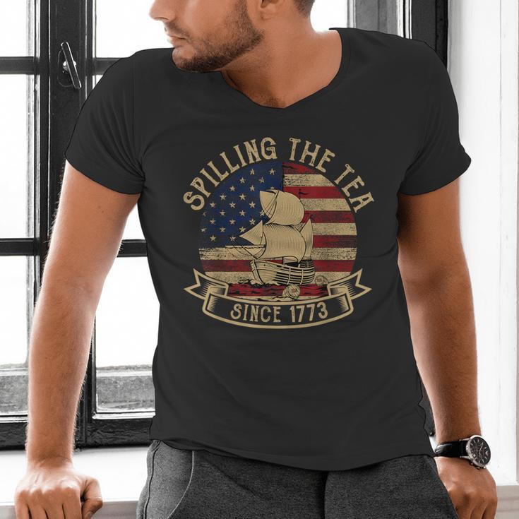 Spilling The Tea Since 1773 American History Teacher Vintage Men's V-Neck T-Shirt, History Teacher Shirts, gift for family, gift for coworker Spilling The Tea Since 1773 American History Teacher Vintage Men's V-Neck T-Shirt, History Teacher Shirts, gift for family, gift for coworker