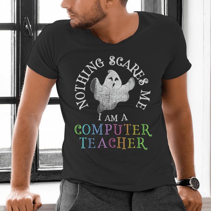 This Is My Spooky COMPUTER TEACHER Costume Don't Scare Me Men's V-Neck T-Shirt, gift for family, gift for coworker