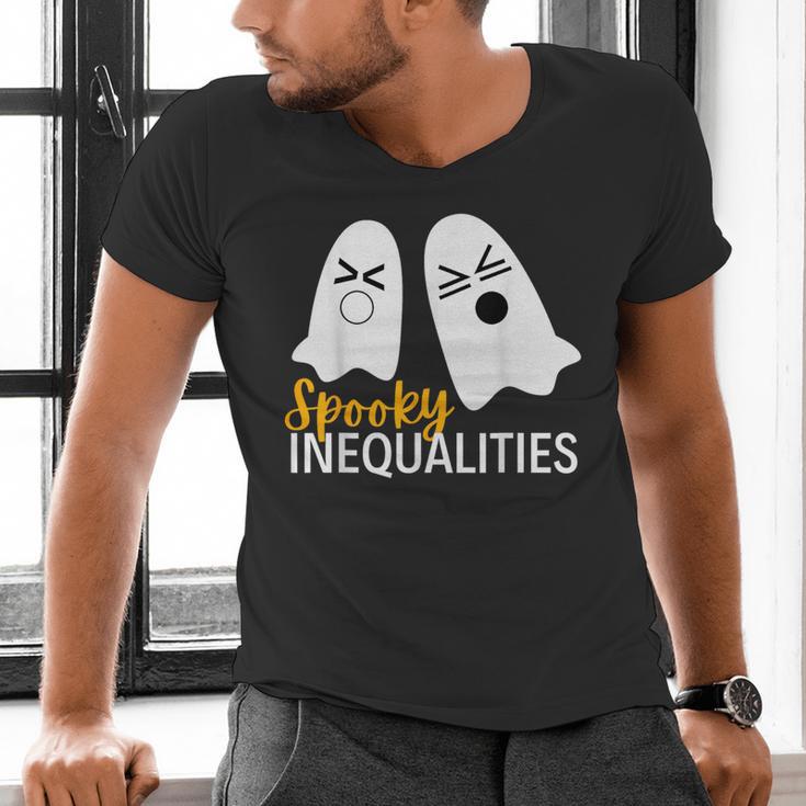 Spooky Ghost Inequalities Halloween Math Teacher Men's V-Neck T-Shirt, gift for family, gift for coworker Spooky Ghost Inequalities Halloween Math Teacher Men's V-Neck T-Shirt, gift for family, gift for coworker