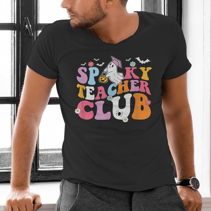 Spooky Teacher Club Halloween Men's V-Neck T-Shirt, gift for family, gift for coworker Spooky Teacher Club Halloween Men's V-Neck T-Shirt, gift for family, gift for coworker