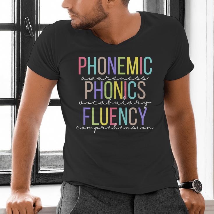 Spring Easter Reading Teacher Science Of Reading Men's V-Neck T-Shirt, Science Teacher Shirts, Easter Teacher Shirts, gift for family, gift for coworker