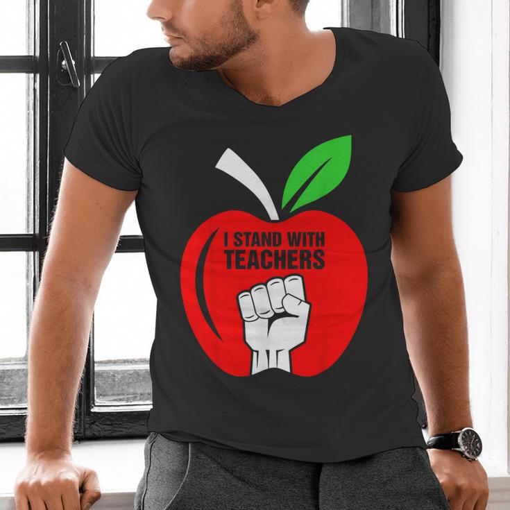 I Stand With Teachers Tshirt Men's V-Neck T-Shirt, gift for family, gift for coworker