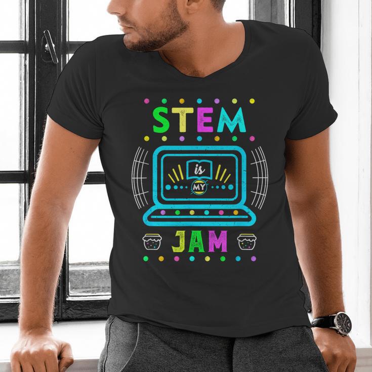 STEM Teacher Shirt STEM Teacher Tshirts STEM Is My Jam Men's V-Neck T-Shirt, gift for family, gift for coworker