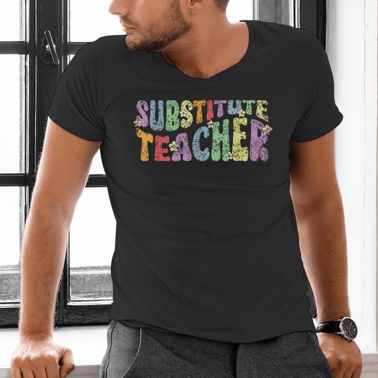 Substitute Teacher Women Back To School Substitute Teacher Men's V-Neck T-Shirt, gift for family, gift for coworker