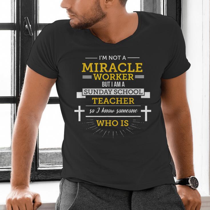 Sunday School Teacher TShirt Miracle Worker Men's V-Neck T-Shirt, gift for family, gift for coworker Sunday School Teacher TShirt Miracle Worker Men's V-Neck T-Shirt, gift for family, gift for coworker