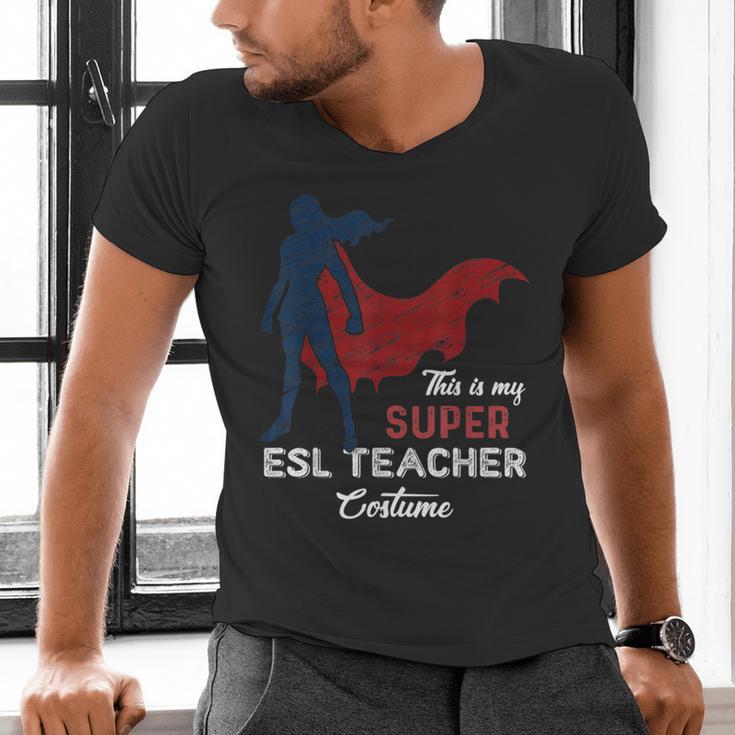 This Is My Super ESL Teacher Costume Lazy Halloween Men's V-Neck T-Shirt, Super Teacher Shirts, Esl Teacher Shirts, gift for family, gift for coworker This Is My Super ESL Teacher Costume Lazy Halloween Men's V-Neck T-Shirt, Super Teacher Shirts, Esl Teacher Shirts, gift for family, gift for coworker