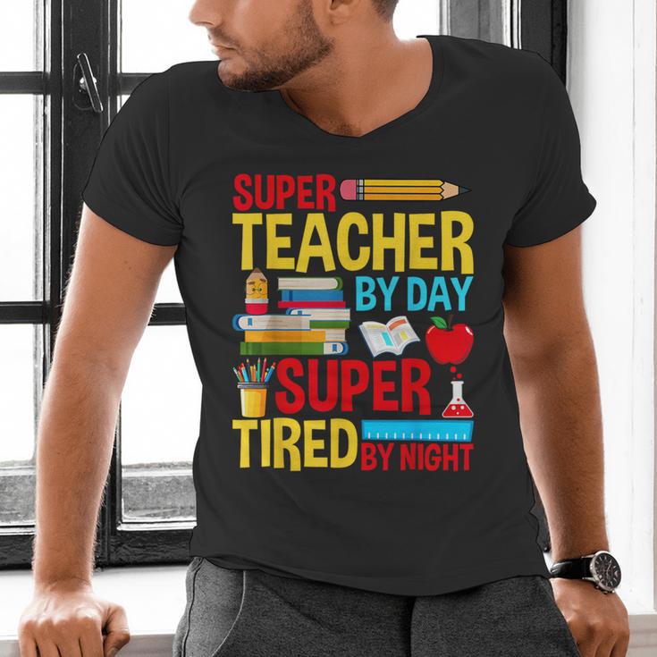 Super Teacher By Day Super Tired By Night Superhero Teacher Men's V-Neck T-Shirt, Super Teacher Shirts, gift for family, gift for coworker Super Teacher By Day Super Tired By Night Superhero Teacher Men's V-Neck T-Shirt, Super Teacher Shirts, gift for family, gift for coworker