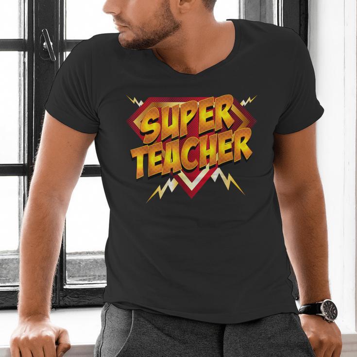 Super Teacher Superhero Back To School Teacher's Men's V-Neck T-Shirt, Super Teacher Shirts, gift for family, gift for coworker