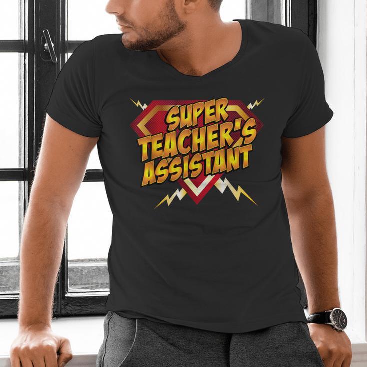 Super Teacher's Assistant Educational Superhero Men's V-Neck T-Shirt, gift for family, gift for coworker Super Teacher's Assistant Educational Superhero Men's V-Neck T-Shirt, gift for family, gift for coworker