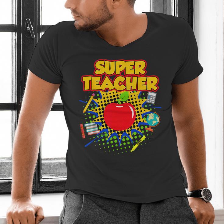 Superhero Teacher Appreciation Teaching Tee Men's V-Neck T-Shirt, gift for family, gift for coworker