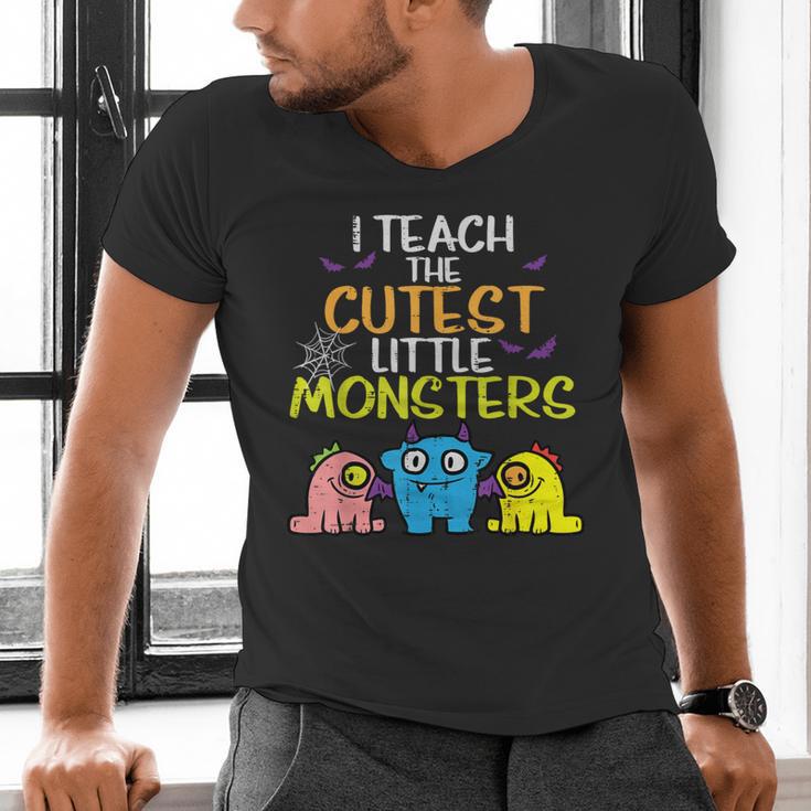 I Teach Cutest Little Monsters Halloween Teacher Men Women Men's V-Neck T-Shirt, gift for family, gift for coworker I Teach Cutest Little Monsters Halloween Teacher Men Women Men's V-Neck T-Shirt, gift for family, gift for coworker
