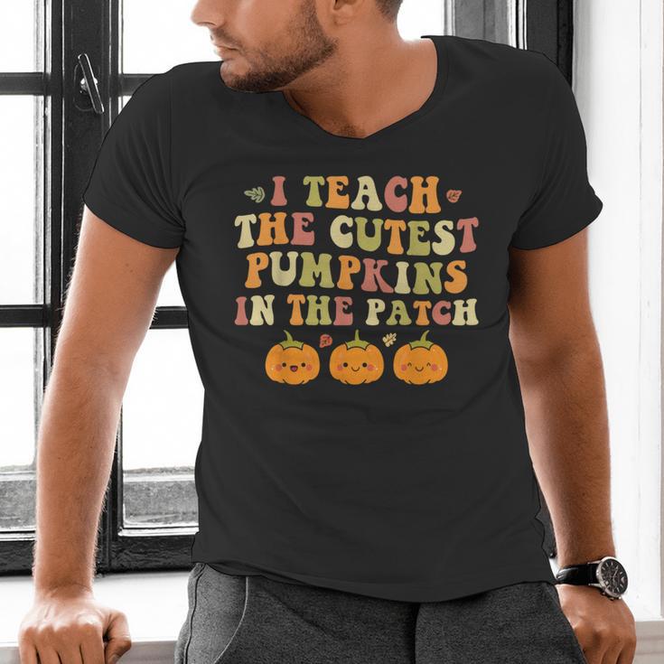 I Teach The Cutest Pumpkins In The Patch Fall Season Teacher Men's V-Neck T-Shirt, gift for family, gift for coworker I Teach The Cutest Pumpkins In The Patch Fall Season Teacher Men's V-Neck T-Shirt, gift for family, gift for coworker