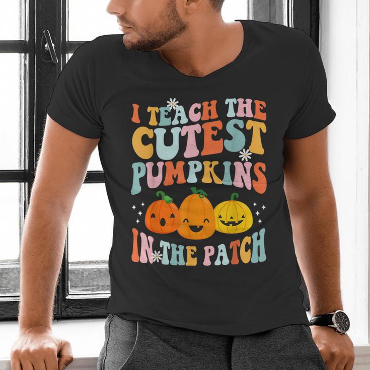 I Teach The Cutest Pumpkins In The Patch Teacher Men's V-Neck T-Shirt, gift for family, gift for coworker I Teach The Cutest Pumpkins In The Patch Teacher Men's V-Neck T-Shirt, gift for family, gift for coworker