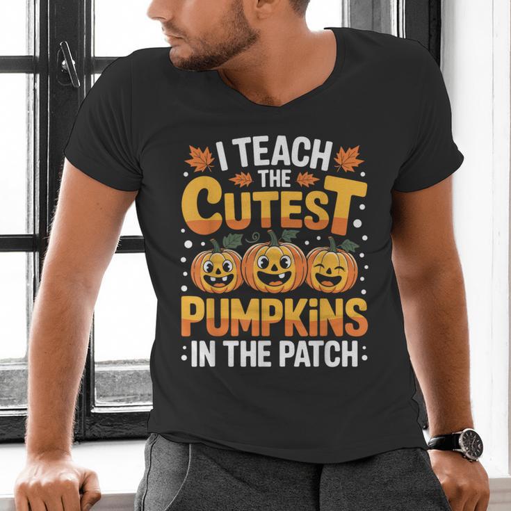 I Teach The Cutest Pumpkins Shirt Teachers Halloween Men's V-Neck T-Shirt, gift for family, gift for coworker I Teach The Cutest Pumpkins Shirt Teachers Halloween Men's V-Neck T-Shirt, gift for family, gift for coworker